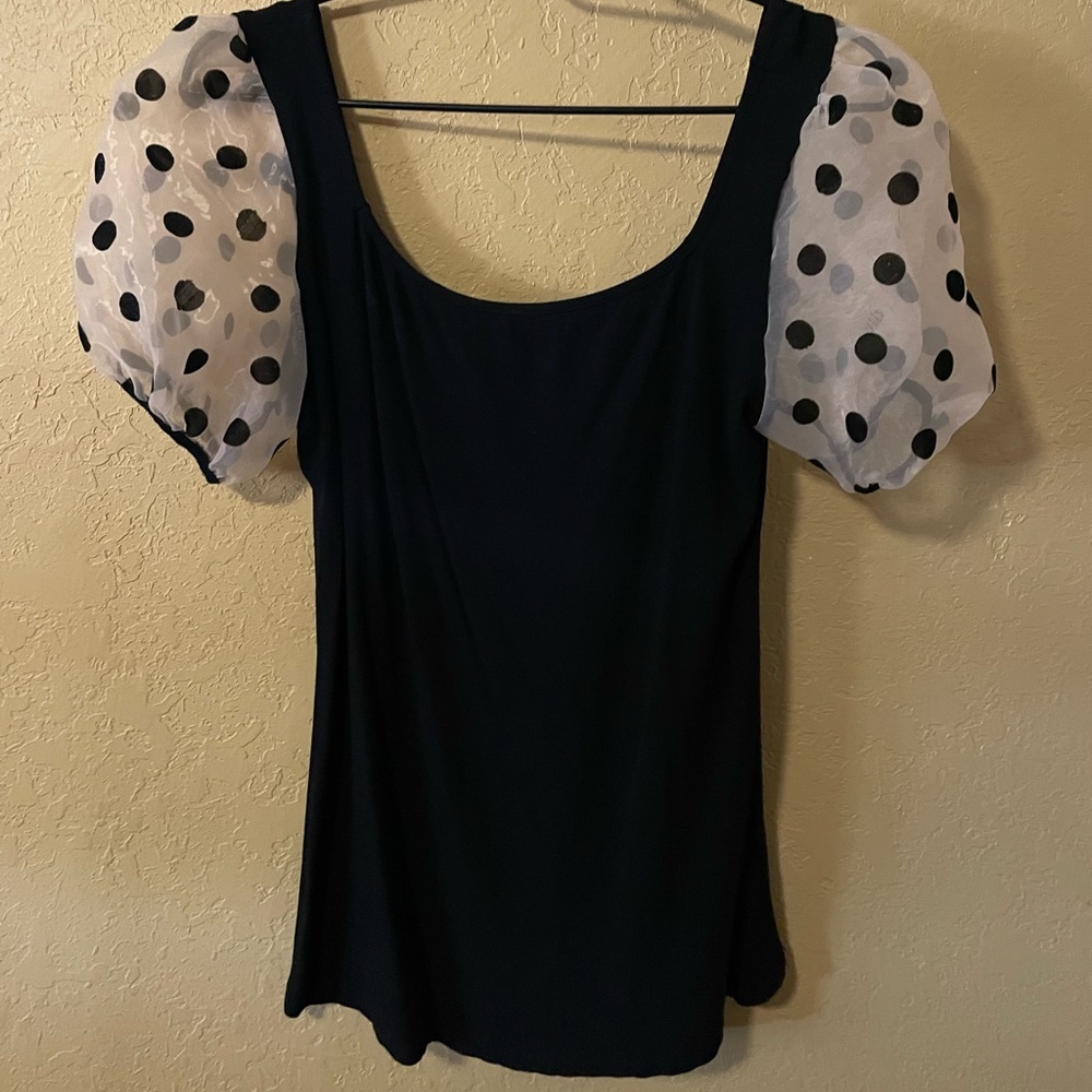 Polka Dot Puff Sleeved Top